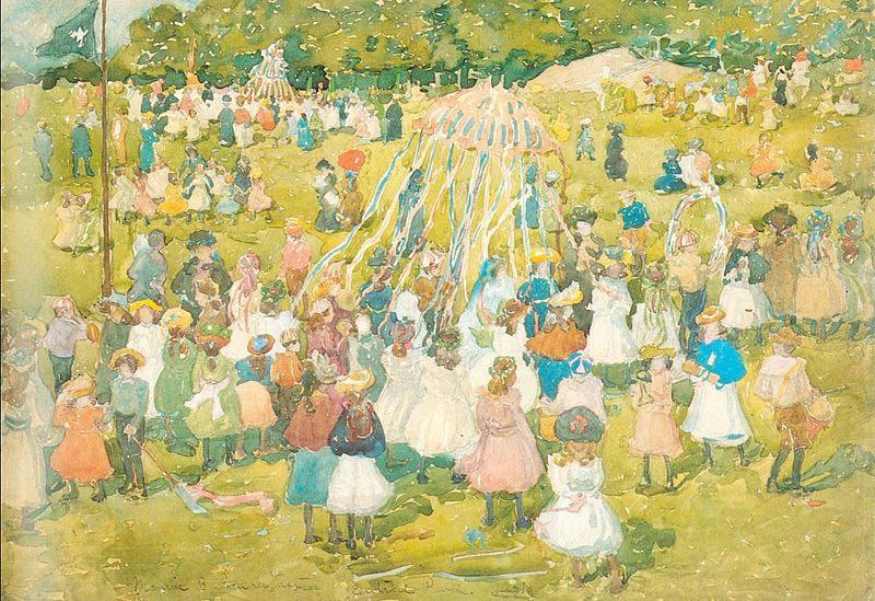 Maurice Prendergast May Day Central Park oil painting picture